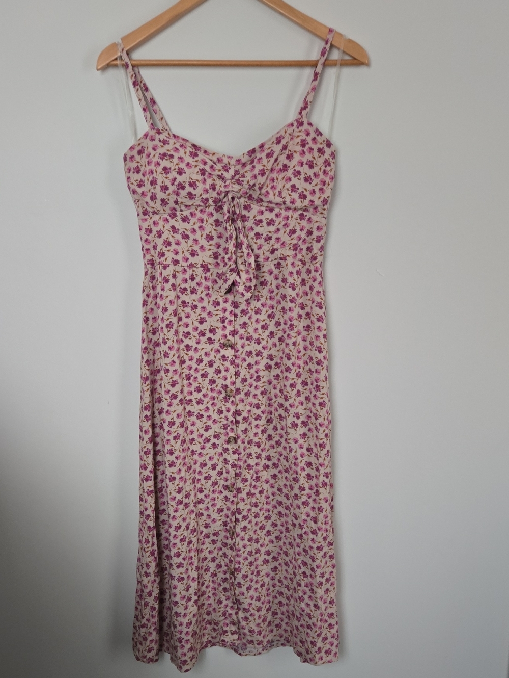 Lily Rose Pink Floral Tie-Front Maxi Dress
